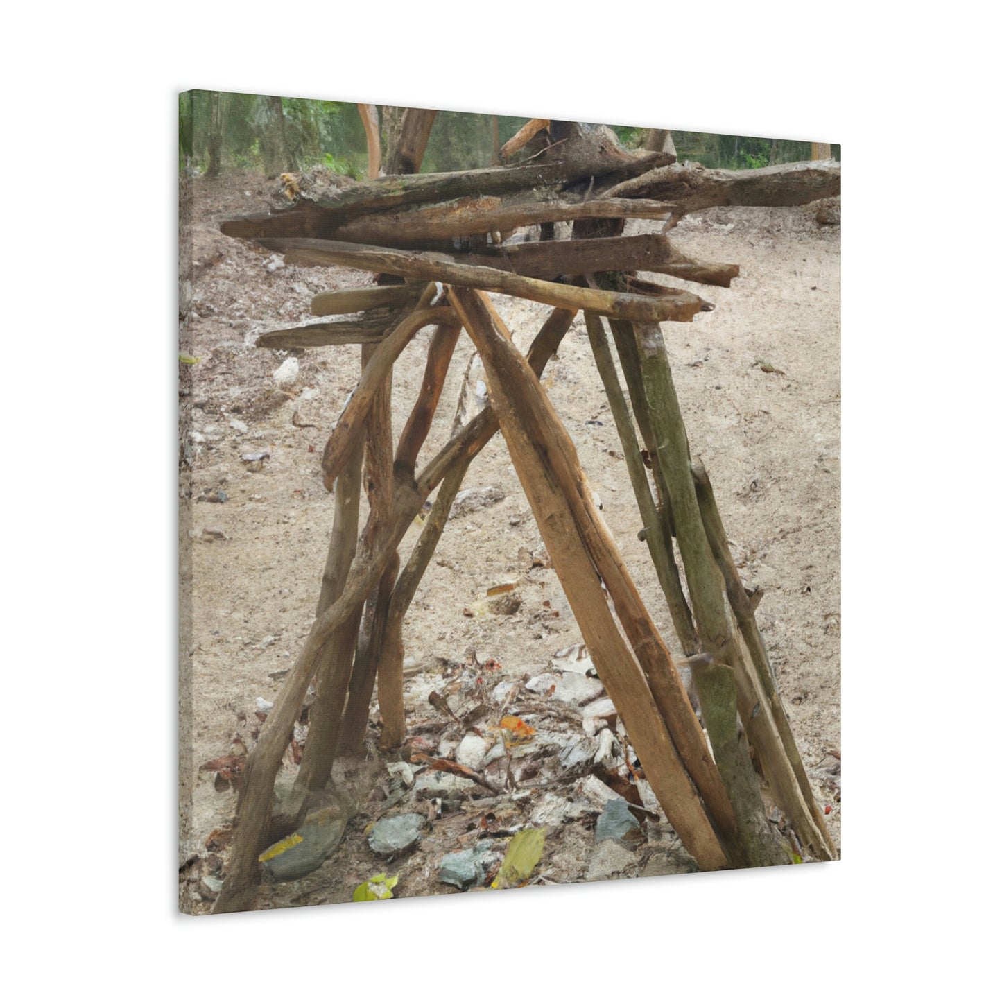 "Eco-sculpture: Working with Nature's Art" - Canvas