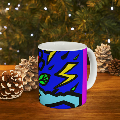 "A Bold Bloom Amidst the Storm" - The Alien Ceramic Mug 11 oz