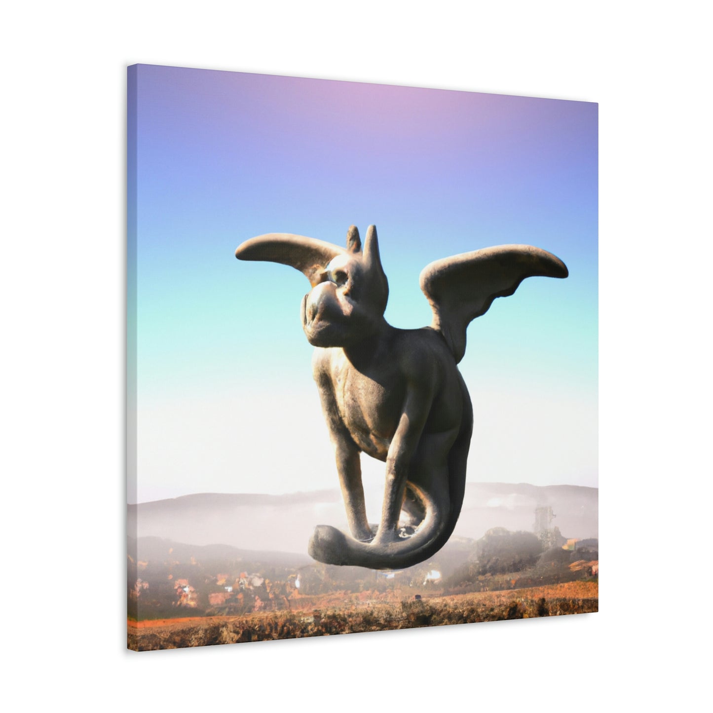 "Alone on the Hilltop: The Tale of a Solitary Gargoyle" - The Alien Canva