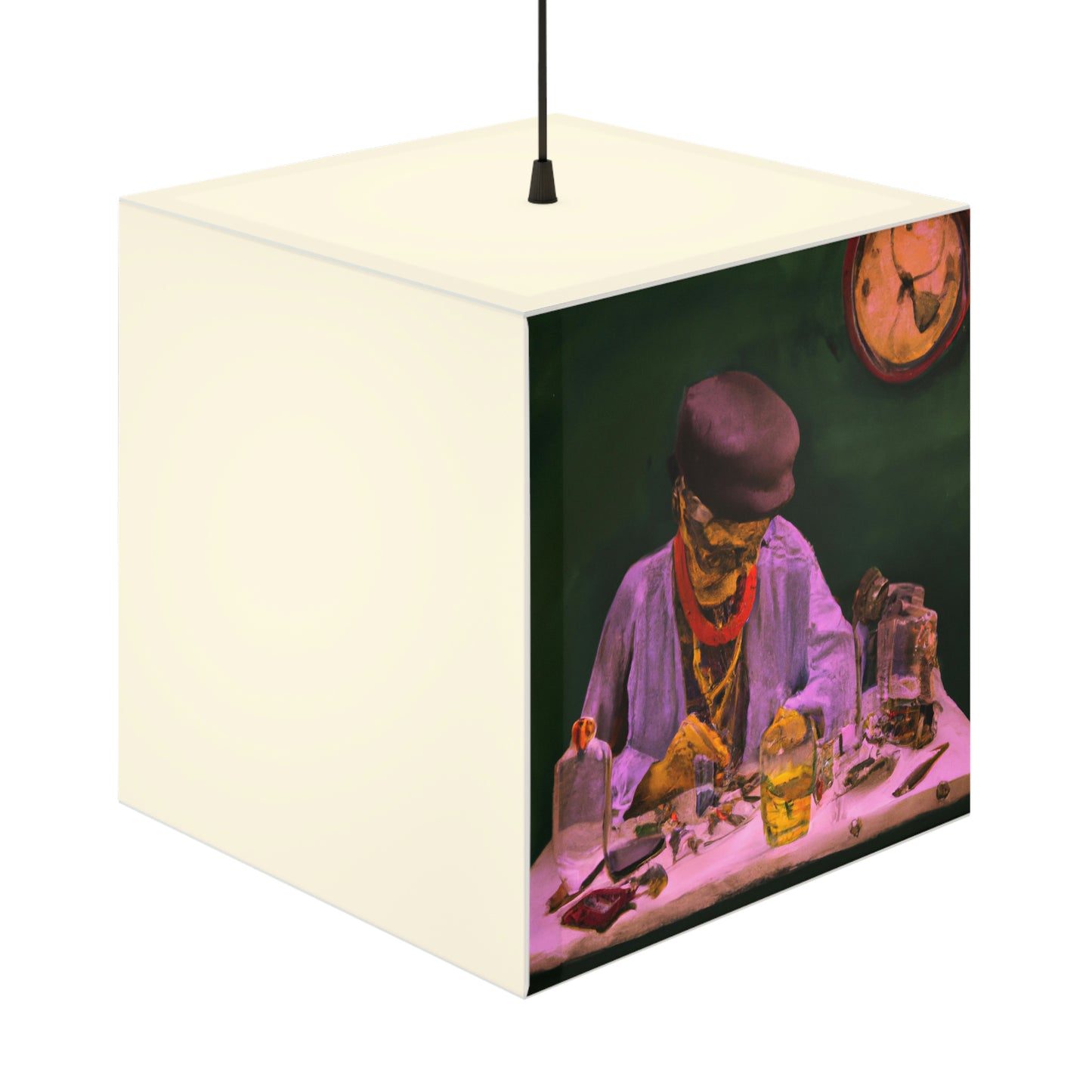 "A Master of Mending: An Elderly Clockmaker Restoring an Antique Timepiece" - The Alien Light Cube Lamp