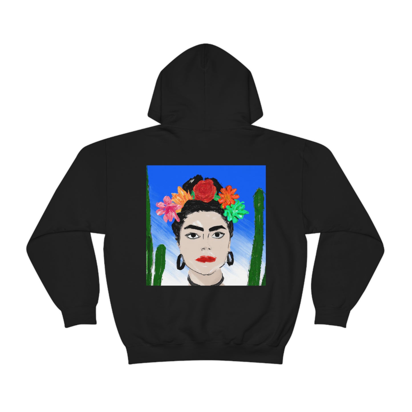 "Fiery Frida: Painting a Mexican Icon with Colorful Culture" - The Alien Unisex Hoodie