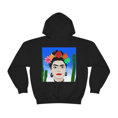 "Fiery Frida: Painting a Mexican Icon with Colorful Culture" - The Alien Unisex Hoodie