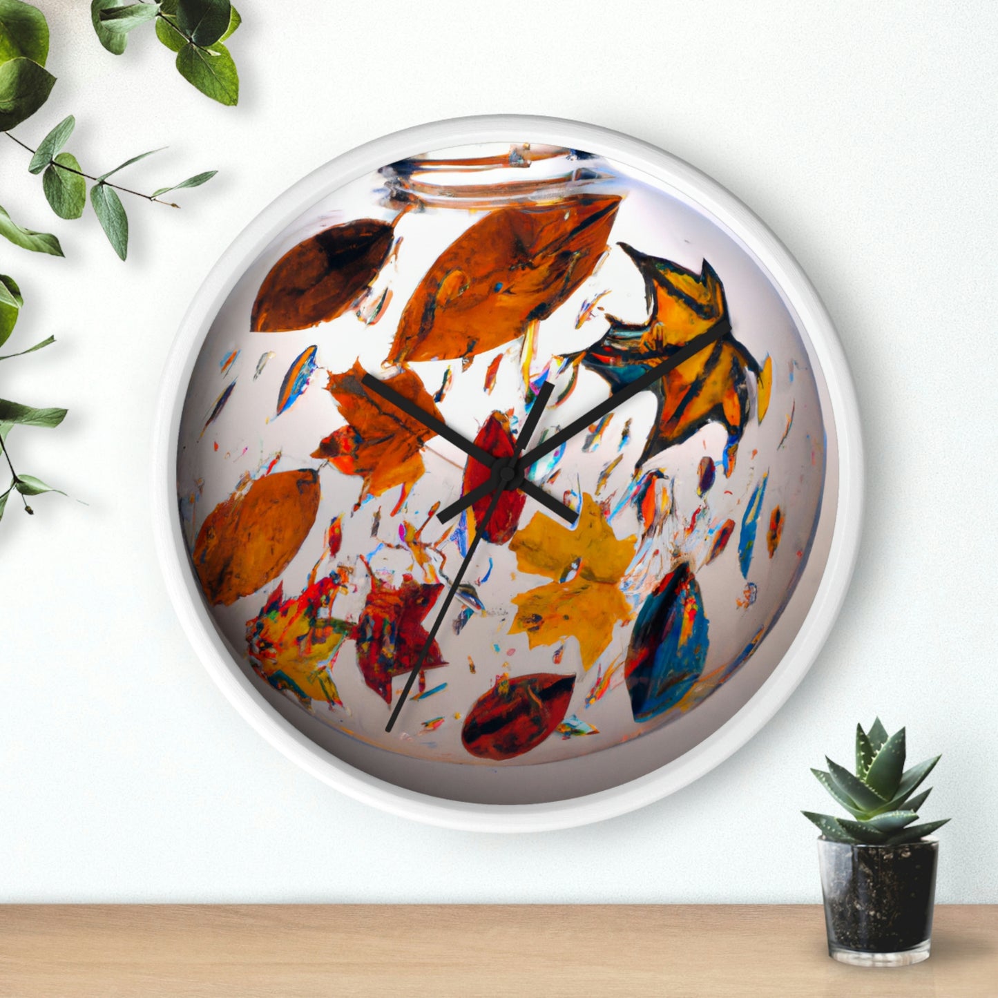 "Autumn in a Glass Globe" - The Alien Wall Clock