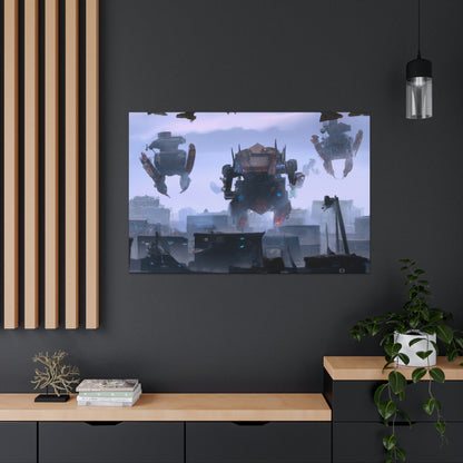 "Mech Mayhem: The Giant Robot City Showdown" - The Alien Canva