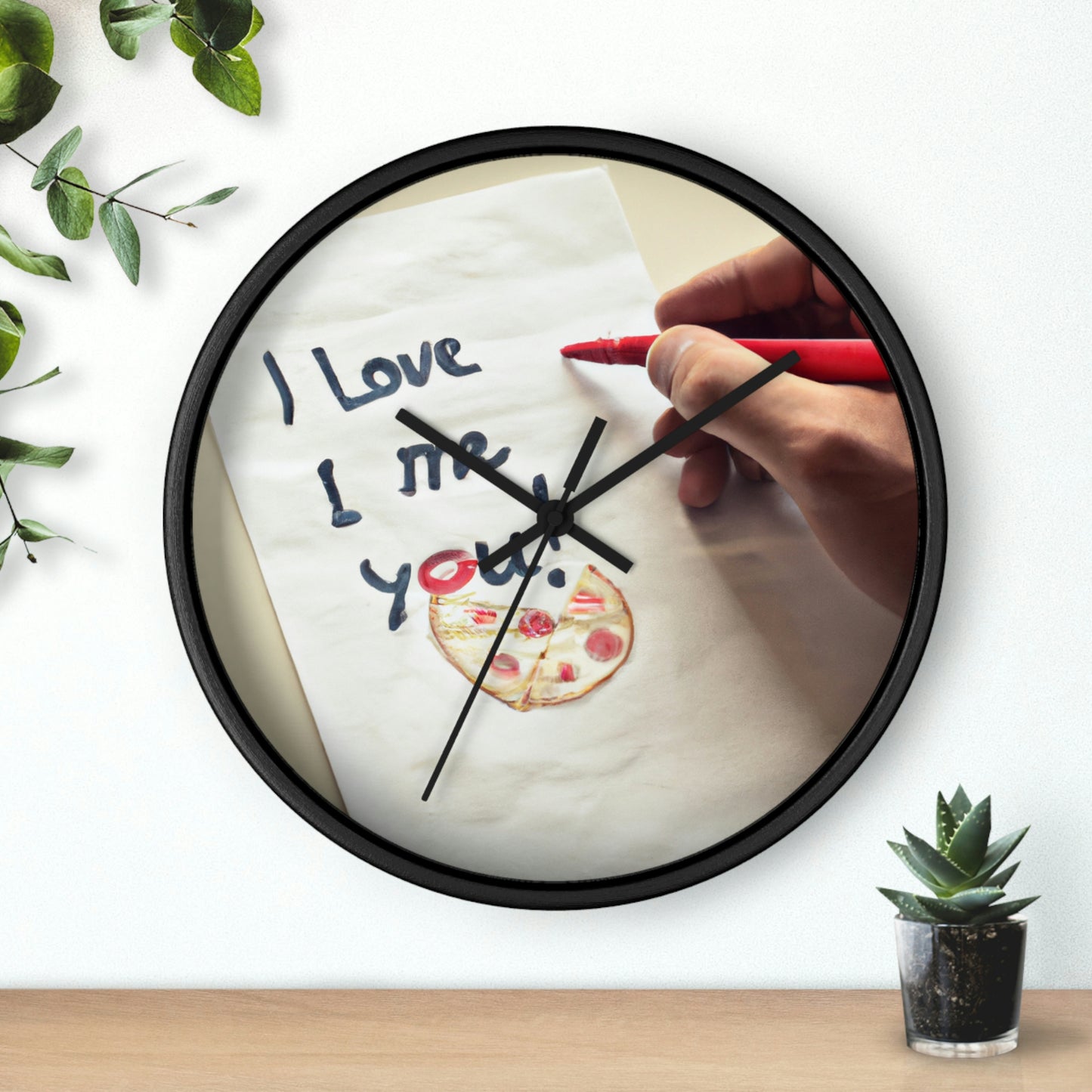 "Una carta de amor amante de la pizza" - El reloj de pared alienígena