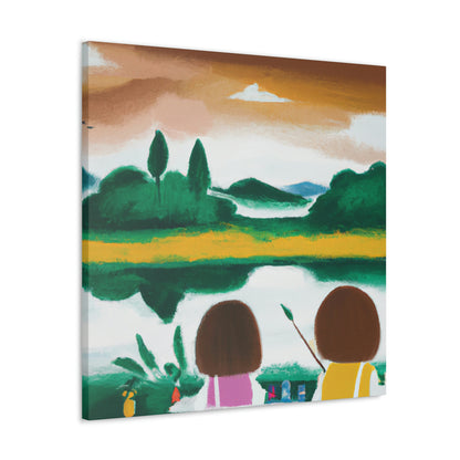 "Cherished Reflections: A Childhood Memento in Color" - Canvas