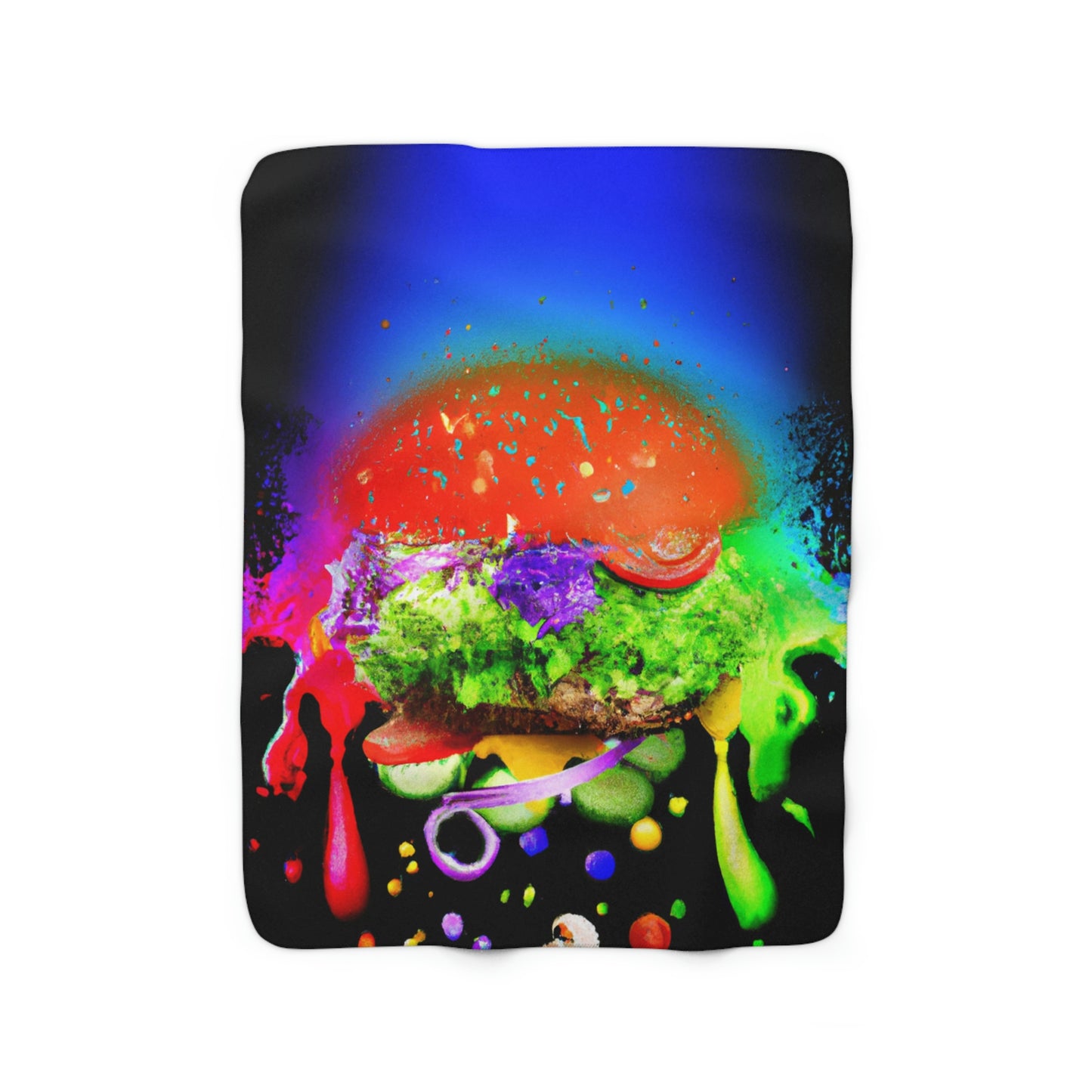 "Burger Rainbow" - The Alien Sherpa Fleece Blanket