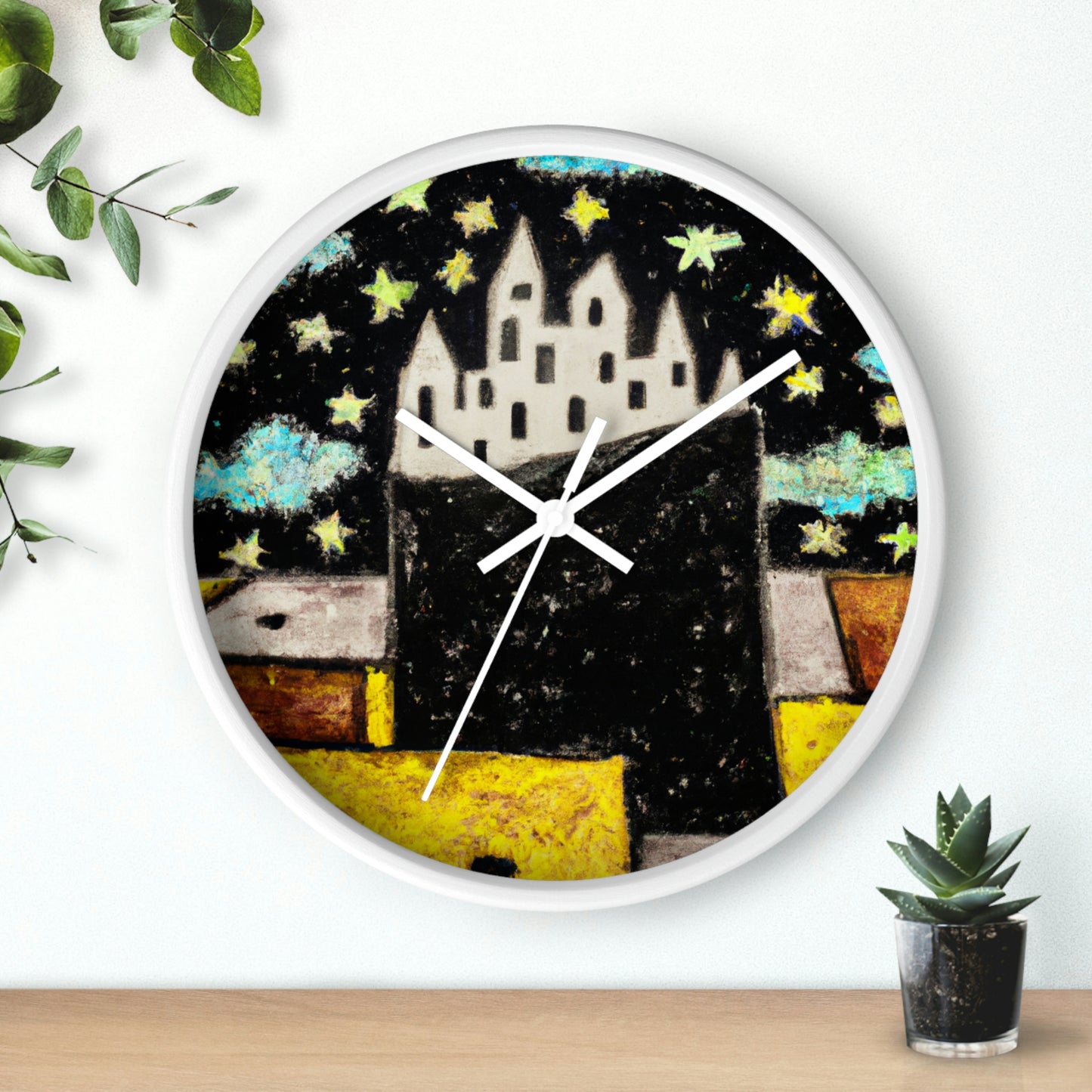 "Cosmic Oasis: A Journey to a Floating City Amid the Sea of Stars" - The Alien Wall Clock