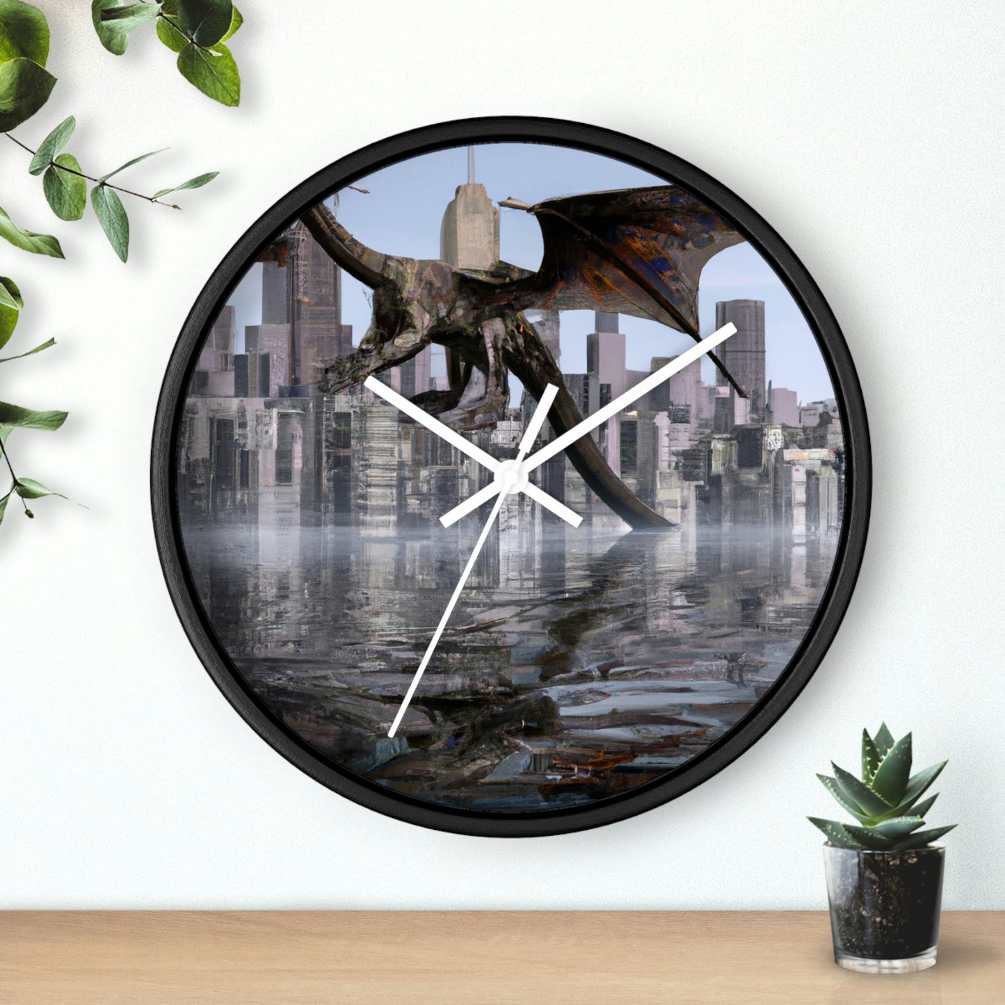 "Ascending the Deluge: A Dragon's Soaring Journey." - The Alien Wall Clock