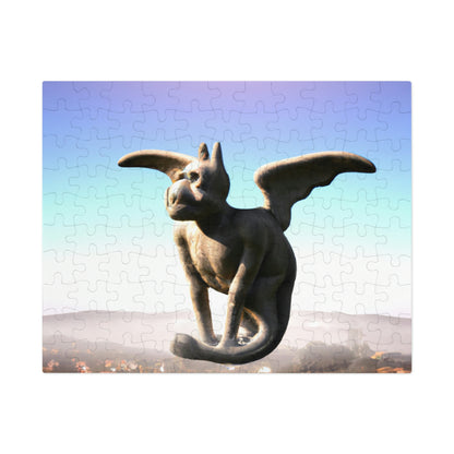 "Alone on the Hilltop: The Tale of a Solitary Gargoyle" - The Alien Jigsaw Puzzle