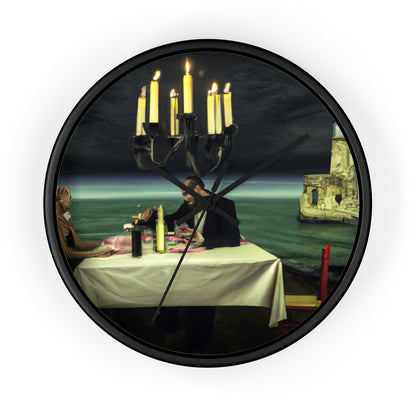 "A Beacon of Romance: An Intimate Candlelit Dinner in a Forgotten Lighthouse" - The Alien Wall Clock