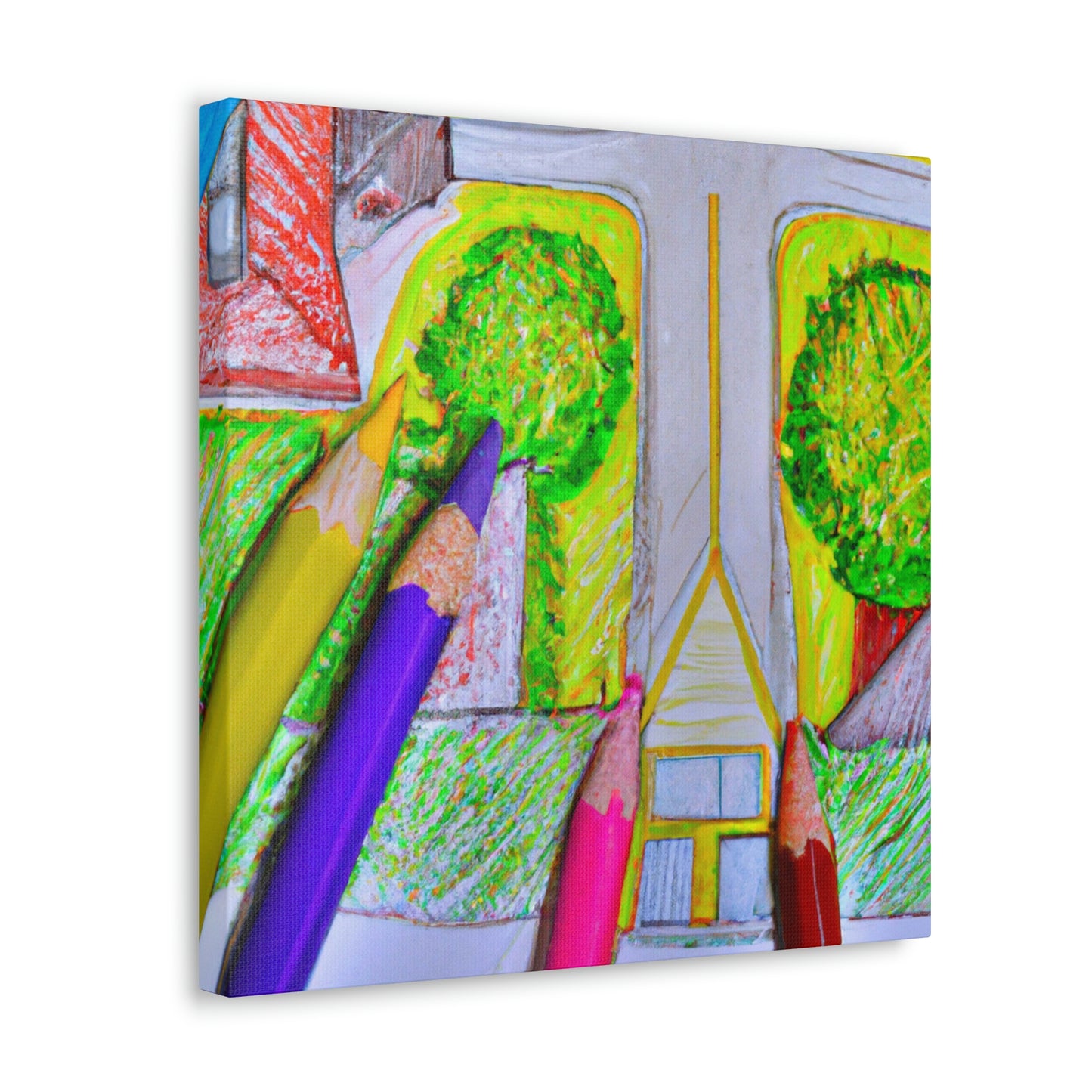 "A Neighborhood From Above: A Colored Pencil Creation" - The Alien Canva