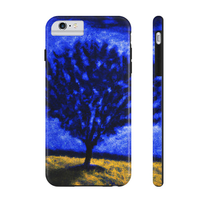 "Ein einsamer blauer Baum im Mondscheinfeld" - Die Alien Tough Phone Cases