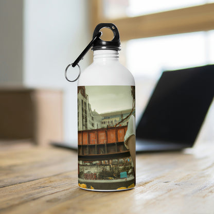 "ChronoTown: Where Time Stands Still" - The Alien Stainless Steel Water Bottle