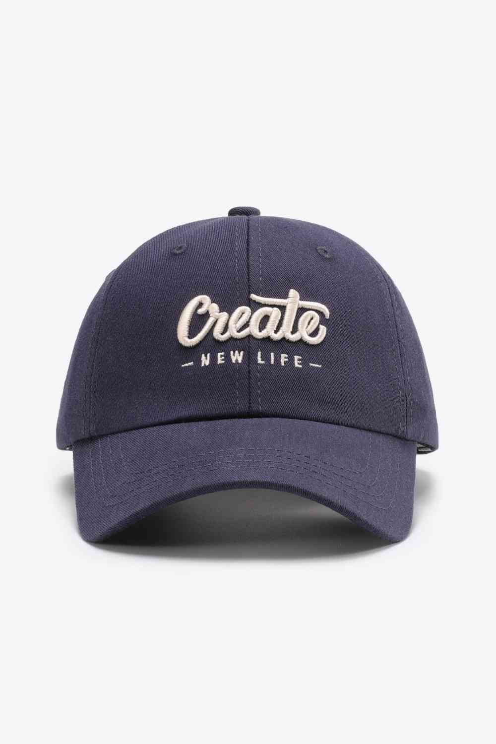 CREATE NEW LIFE Gorra de béisbol de algodón ajustable