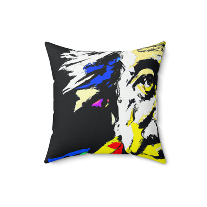 "Albert Einstein: A Pop Art Portrait" - The Alien Square Pillow