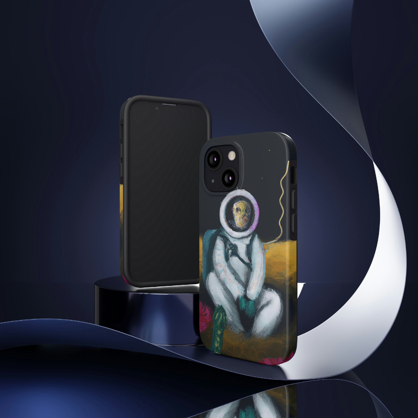 "Solo en la oscuridad: la supervivencia de un astronauta solitario" - The Alien Tough Phone Cases