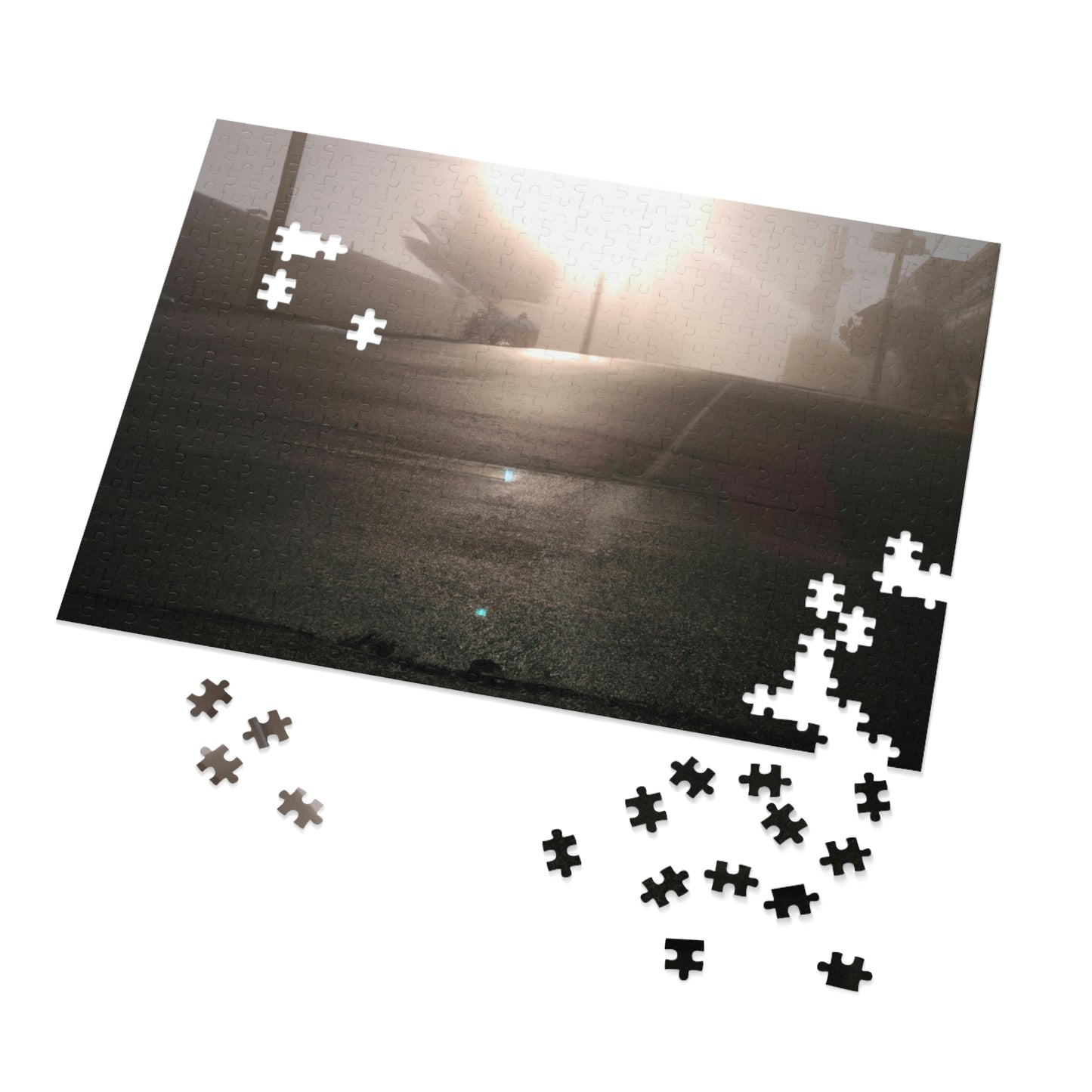 "A Gleaming Dawn in a Misty City". - The Alien Jigsaw Puzzle