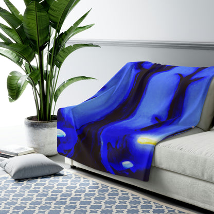 "A Journey Through the Moonlit Forest" - The Alien Sherpa Fleece Blanket