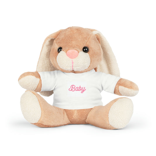 The Alien Plush Bear, Bunny, Elephant, or Sheep with T-Shirt Baby Pink