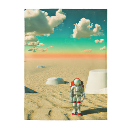 "A Strayed Astronaut: Alone on a Forlorn Planet" - La manta de felpa Alien Velveteen