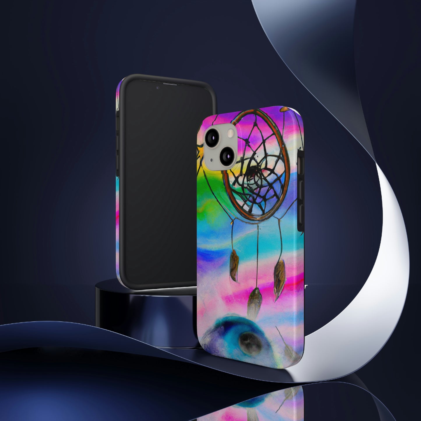 "A Galaxy of Dreams: A Colorful Dreamcatcher Captures Falling Stardust" - The Alien Tough Phone Cases