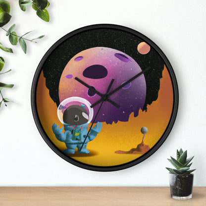 "Exploring the Unknown: The Adventures of a Space Captain and the Mysterious Planet" - The Alien Wall Clock