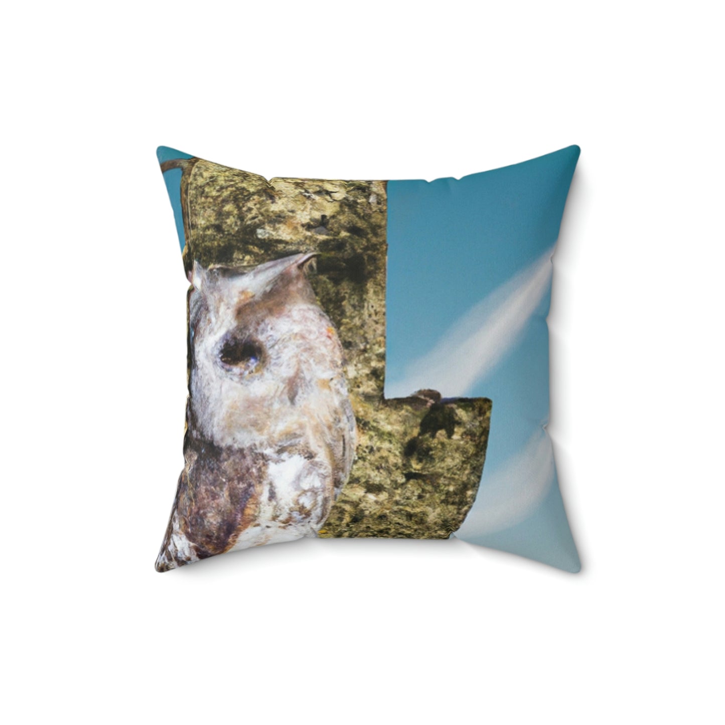 "A Sentinal Among Ruins: An Unstirred Owl's Perch" - The Alien Square Pillow