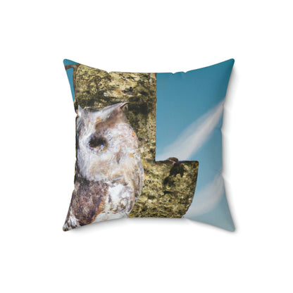 "A Sentinal Among Ruins: An Unstirred Owl's Perch" - The Alien Square Pillow