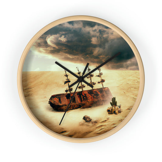 "Lost at Sea: Stranded On A Stormy Desert Island" - The Alien Wall Clock