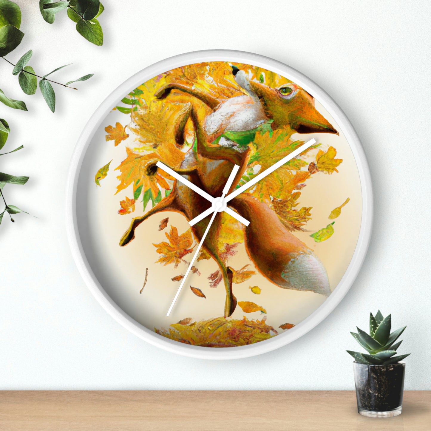 "Autumnal Adventure: A Fox's Mischief" - The Alien Wall Clock