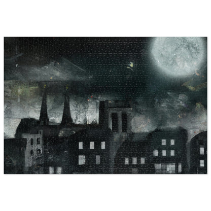 "Luminous Nocturne: A City Lit By Moonlight" - The Alien Jigsaw Puzzle