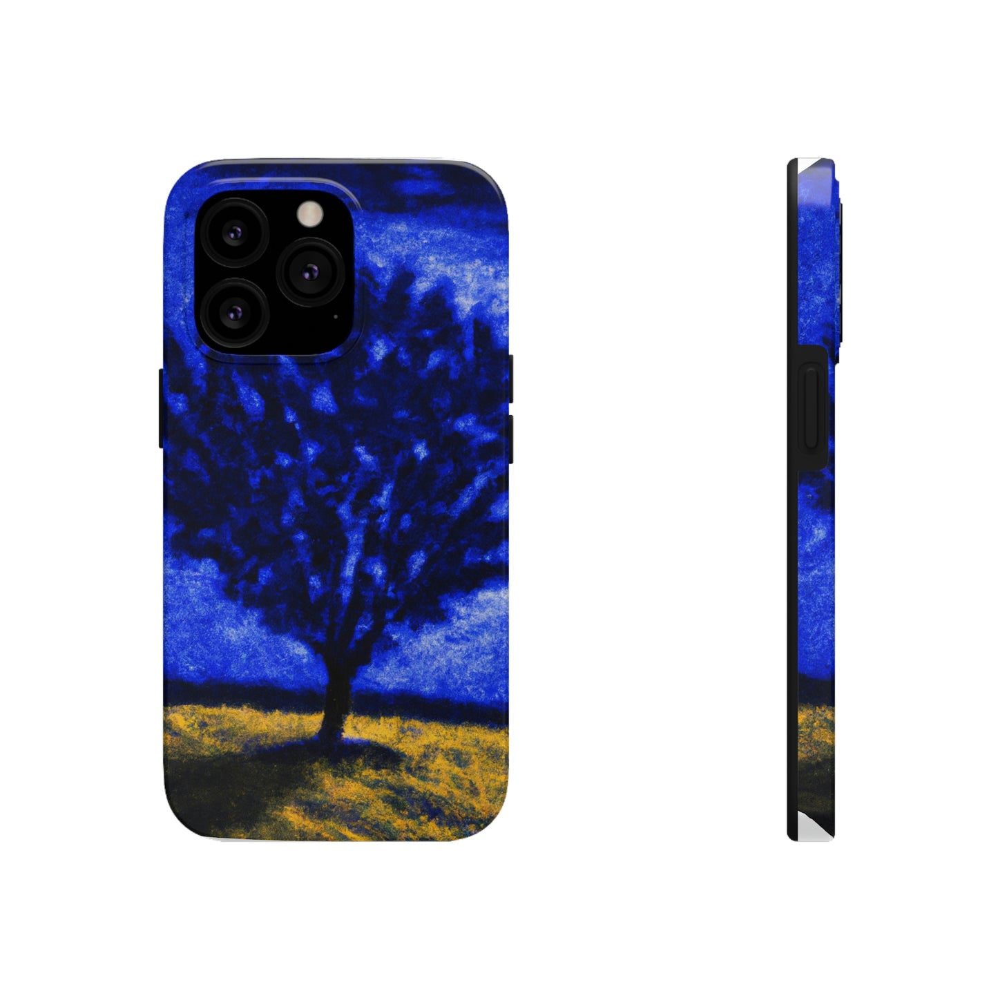 "Ein einsamer blauer Baum im Mondscheinfeld" - Die Alien Tough Phone Cases