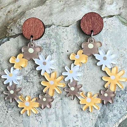 Pendientes de lágrima florales