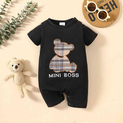 Baby MINI BOSS Kurzarm-Strampler mit Bärengrafik