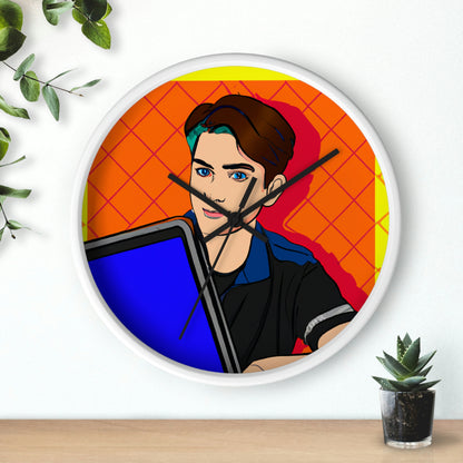 "The Pop Art Laptop Surfer" - The Alien Wall Clock