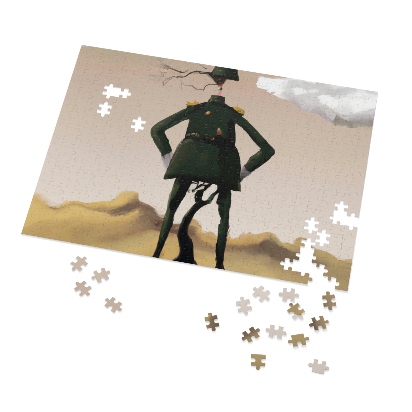 "Courage Against Despair: A Soldier's Triumph" - The Alien Jigsaw Puzzle