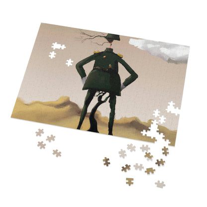 "Courage Against Despair: A Soldier's Triumph" - The Alien Jigsaw Puzzle