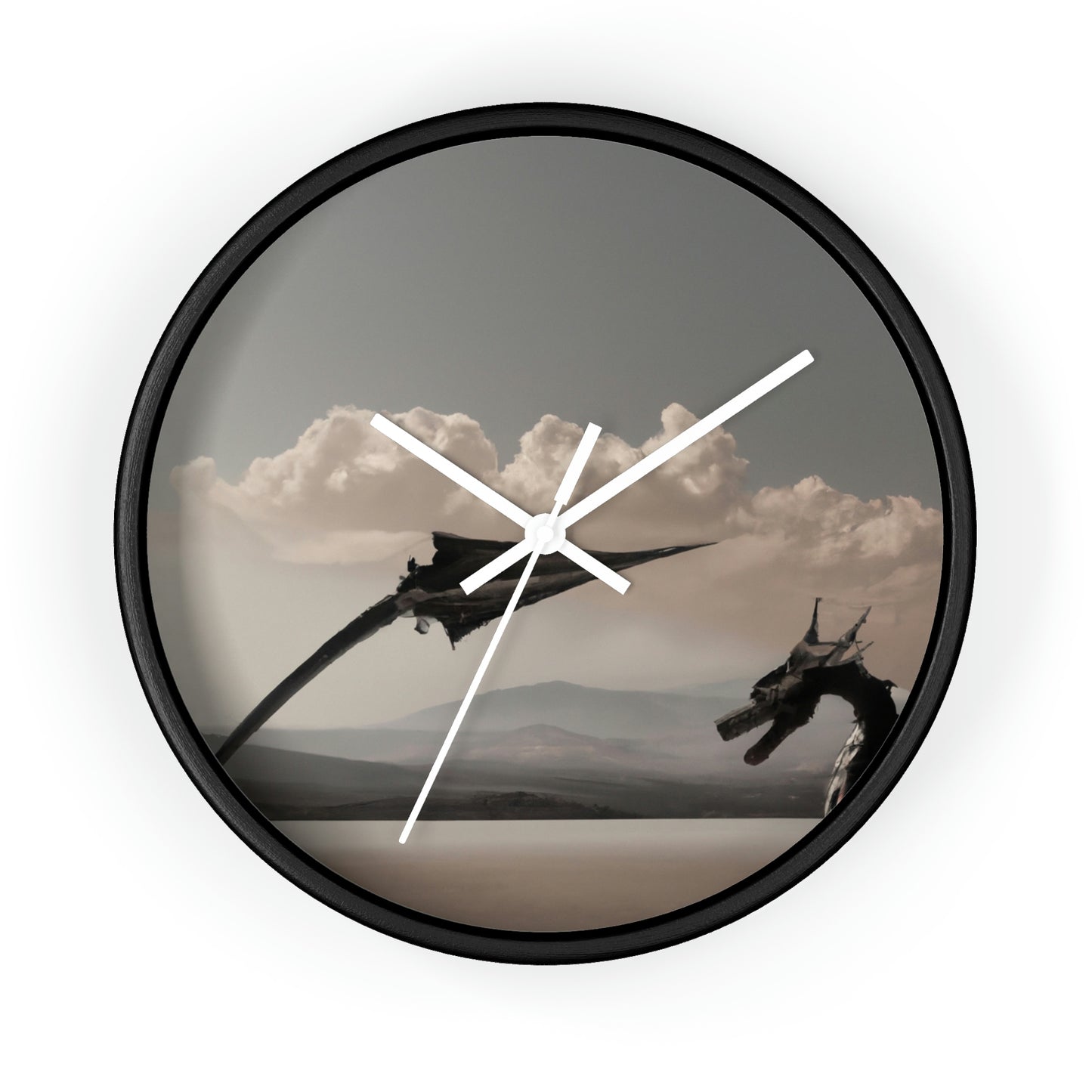 "A Warrior's Last Stand: The Battle Against the Metal Dragon" - The Alien Wall Clock