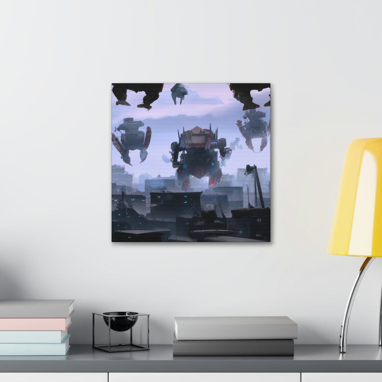 "Mech Mayhem: The Giant Robot City Showdown" - The Alien Canva