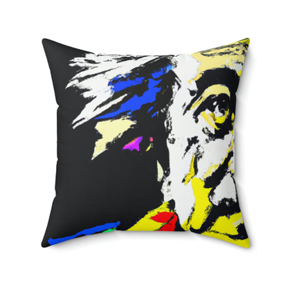 "Albert Einstein: A Pop Art Portrait" - The Alien Square Pillow