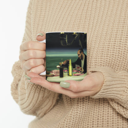 "A Beacon of Romance: An Intimate Candlelight Dinner in a Forgotten Lighthouse" - The Alien Ceramic Mug 11 oz