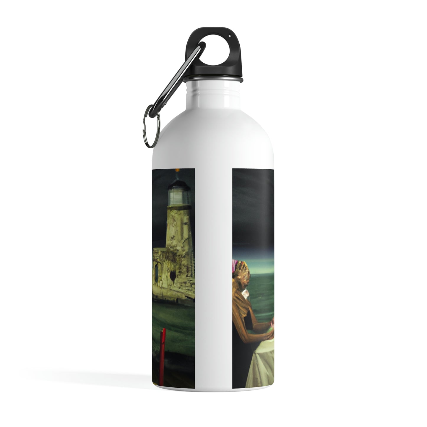 "A Beacon of Romance: An Intimate Candlelit Dinner in a Forgotten Lighthouse" - The Alien Stainless Steel Water Bottle
