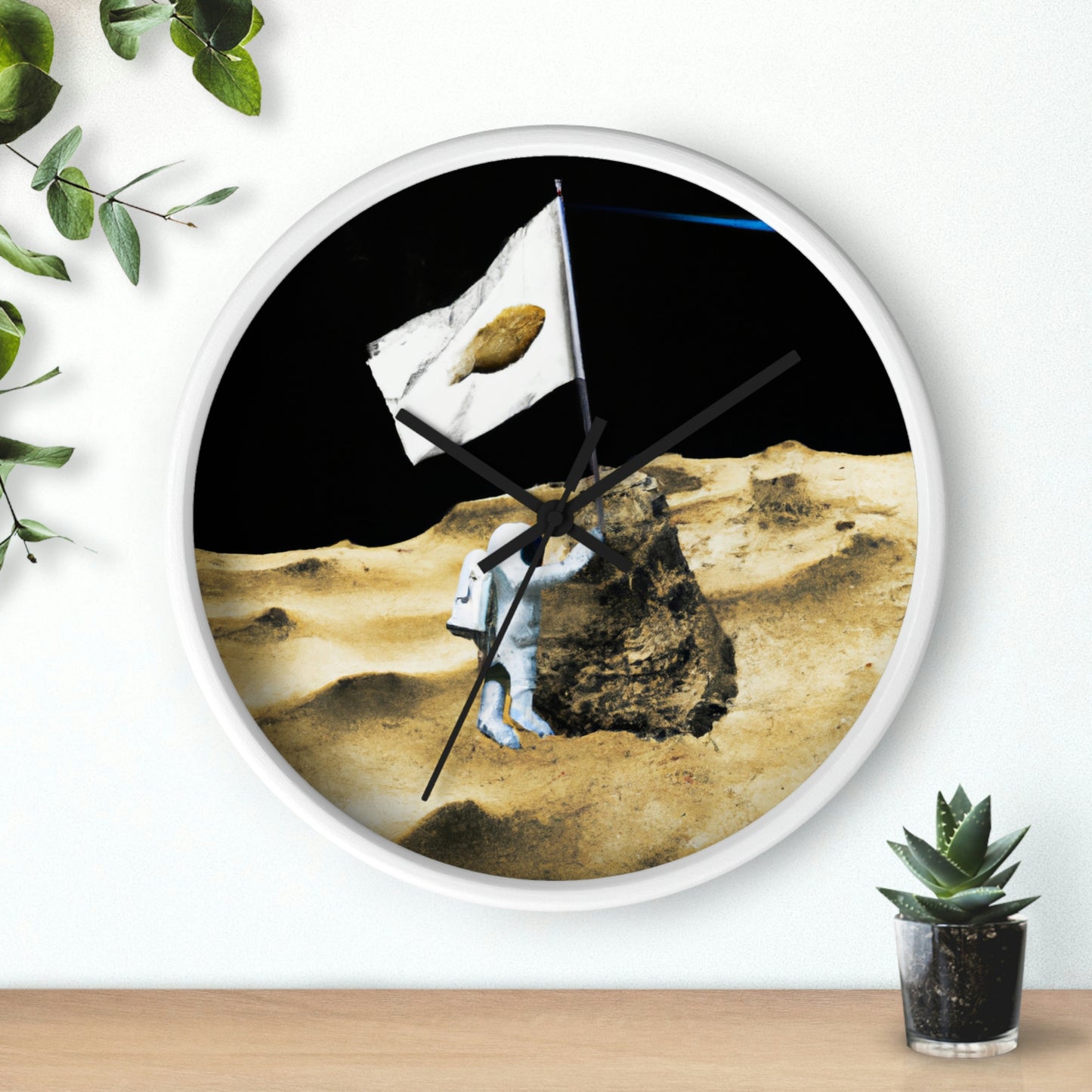 "Claiming Space: The Astronaut's Asteroid Flag Planting" - The Alien Wall Clock