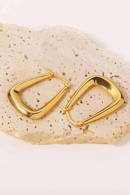 Pendientes Geométricos Bañados En Oro 18K