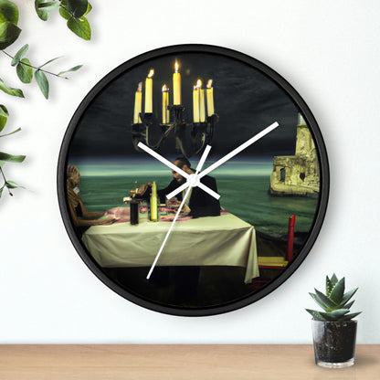 "A Beacon of Romance: An Intimate Candlelit Dinner in a Forgotten Lighthouse" - The Alien Wall Clock