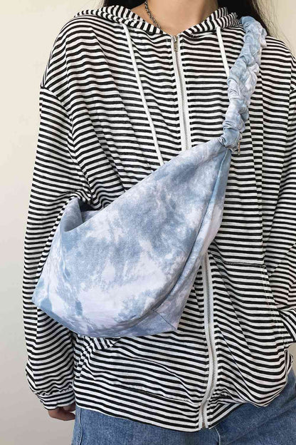 Bolso bandolera de lona con efecto tie-dye