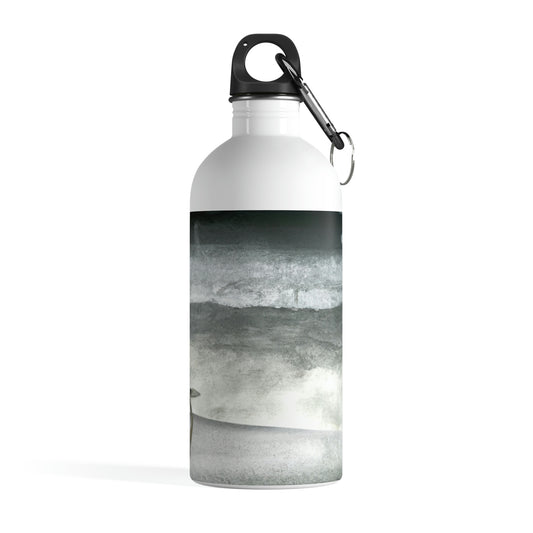 "A Sea of Turmoil: A Heron's Restlessness". - The Alien Stainless Steel Water Bottle