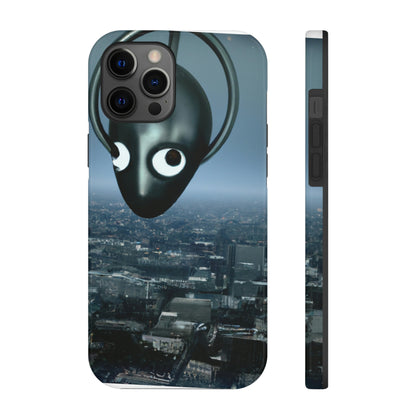 "Ein ferner Funke: Die Suche eines Außerirdischen nach einem Zufluchtsort in der Stadt." - Die Alien Tough Phone Cases