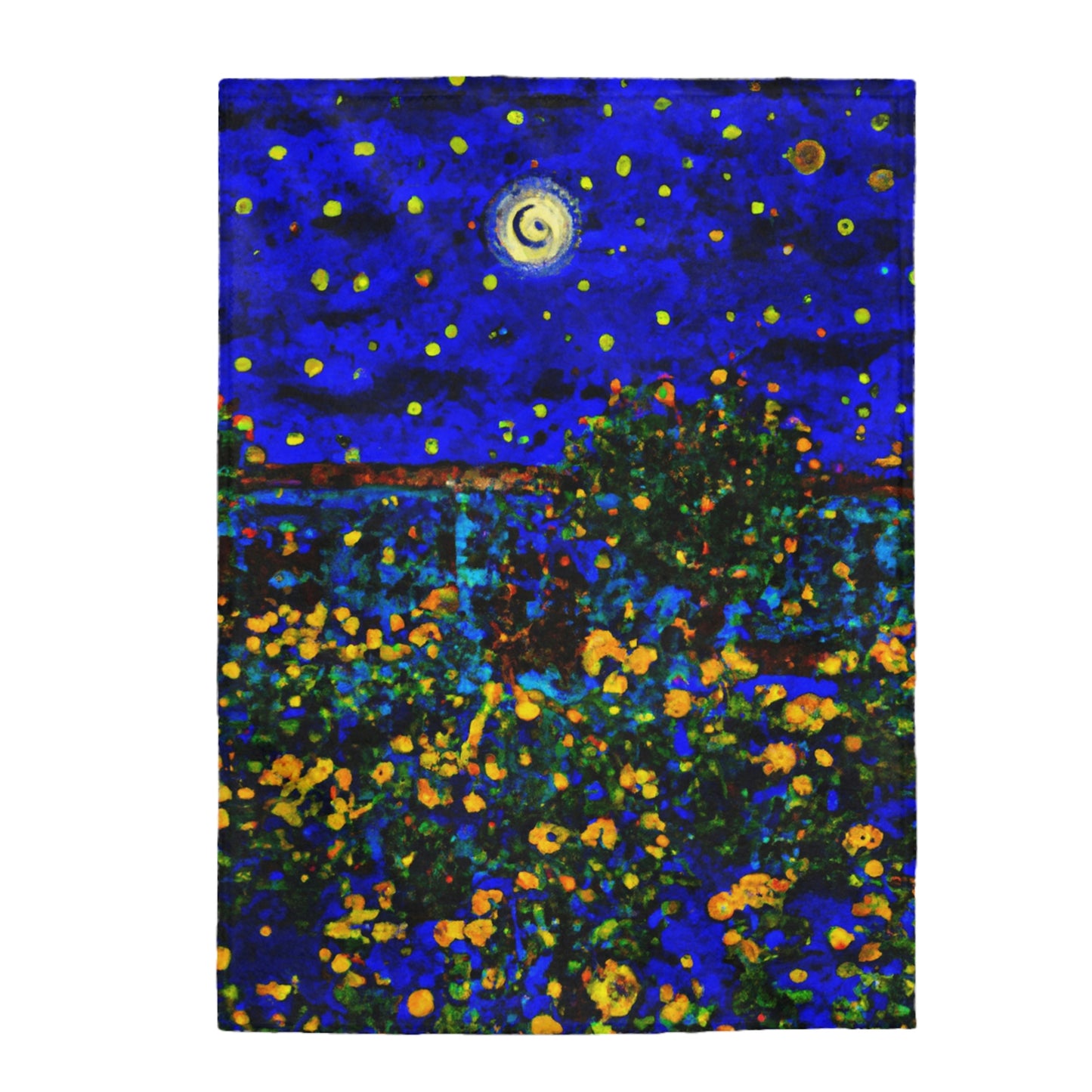 "A Midnight Celebration in Grandma's Garden" - The Alien Velveteen Plush Blanket